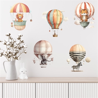 Luftballoner med dyr - Akvarel wallstickers
