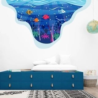 Havet i 3D effekt wallsticker