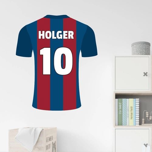 Fodbold spilletrøje FC Barcelona med valgfri tekst wallsticker