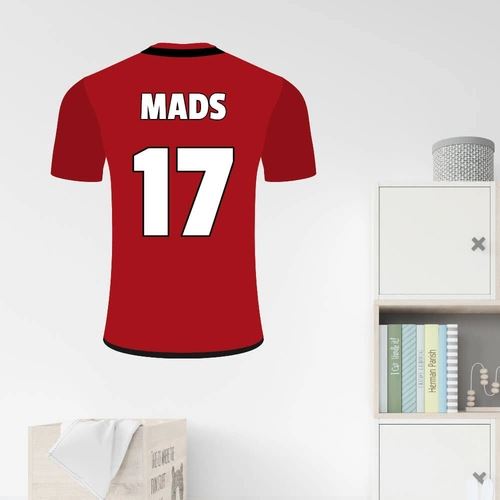 Fodbold spilletrøje Manchester United med valgfri tekst wallsticker