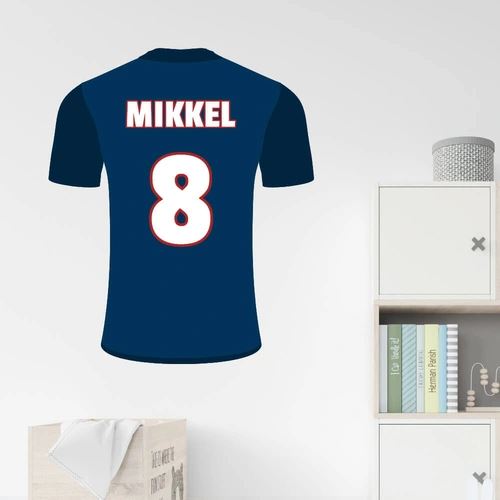 Fodbold spilletrøje Paris Saint med valgfri tekst wallsticker