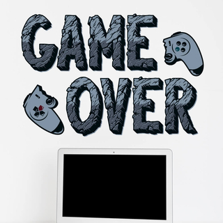 Game over med Controller - Wallsticker 