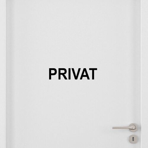 Privat selvklæbende dørskilt