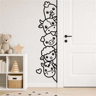 Peekaboo Bondegårdsdyr Wallstickers