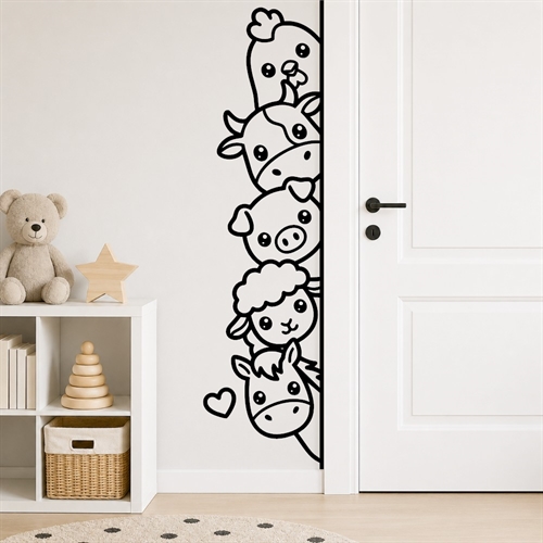 Peekaboo Bondegårdsdyr Wallstickers