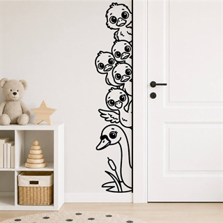 Peekaboo Wallsticker Den Grimme Ælling ved Døren