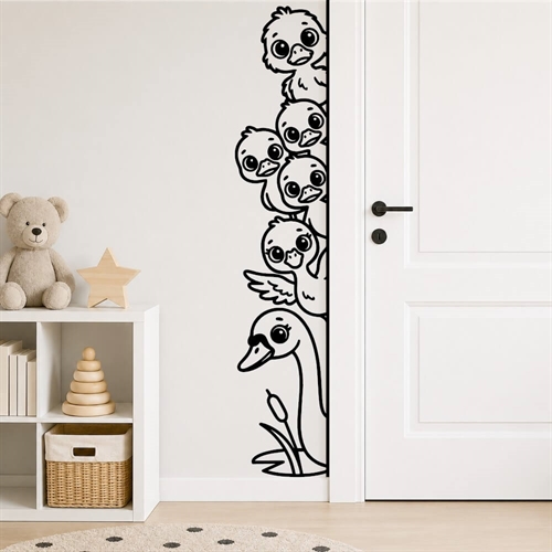 Peekaboo Wallsticker Den Grimme Ælling ved Døren