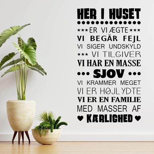 Her i huset... - wallstickers