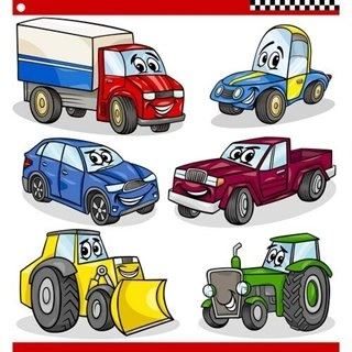 Printet Cartoon biler  - wallstickers