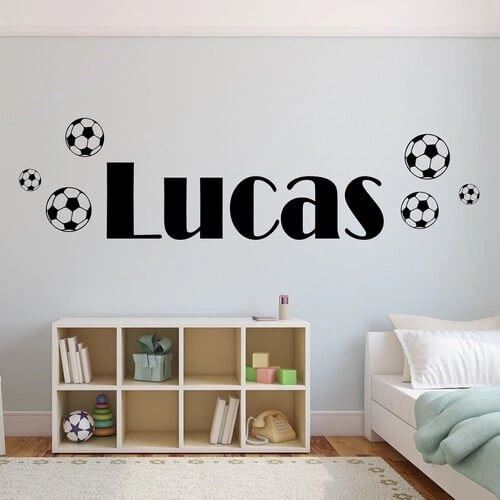 Eget navn med fodbolde - wallstickers