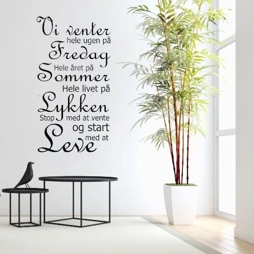 Wallsticker - Fredag, Sommer, Lykken & Leve