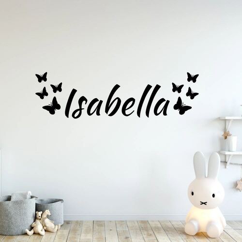 Eget navn med sommerfugle - wallstickers
