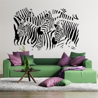 Zebraer i flok - wallstickers
